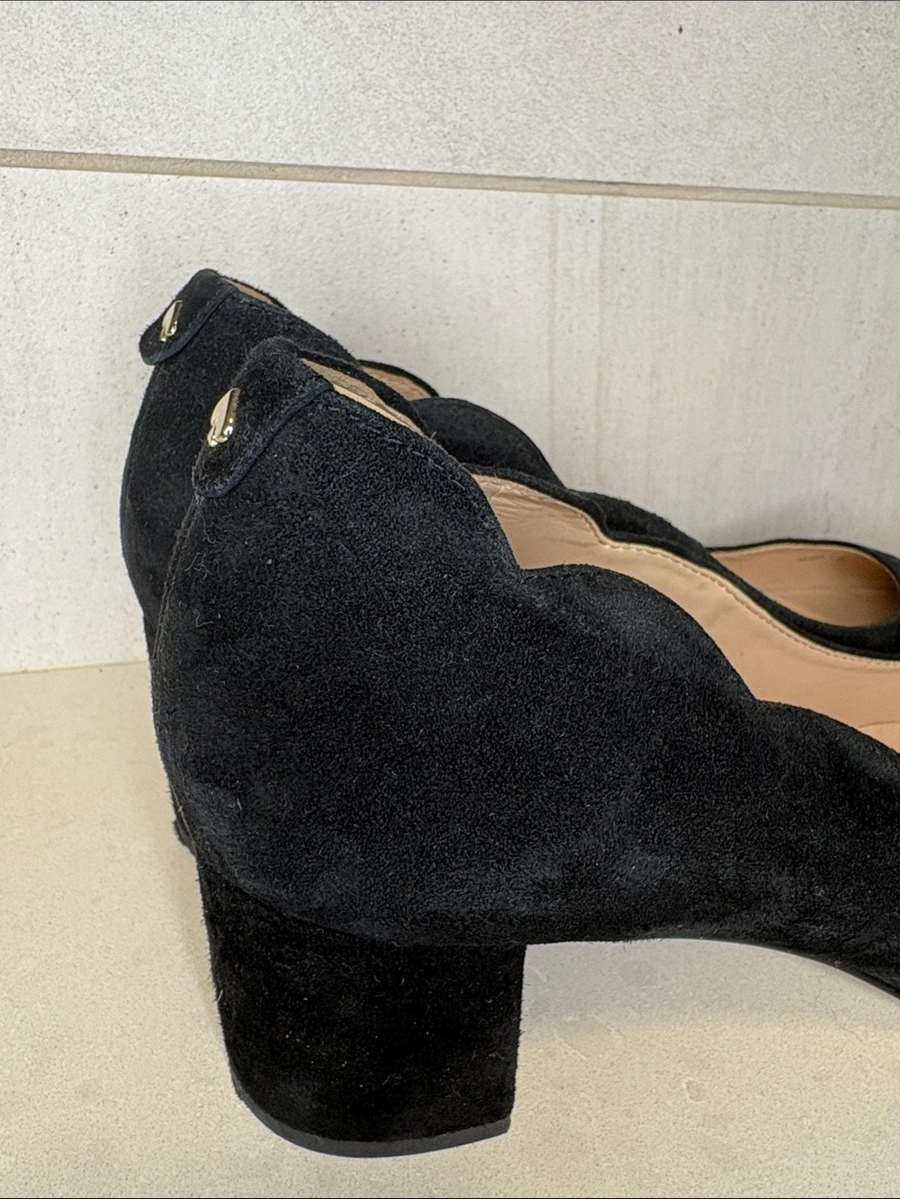 Kate Spade Black Suede Block Heels - Size 7 - Picture 5 of 8